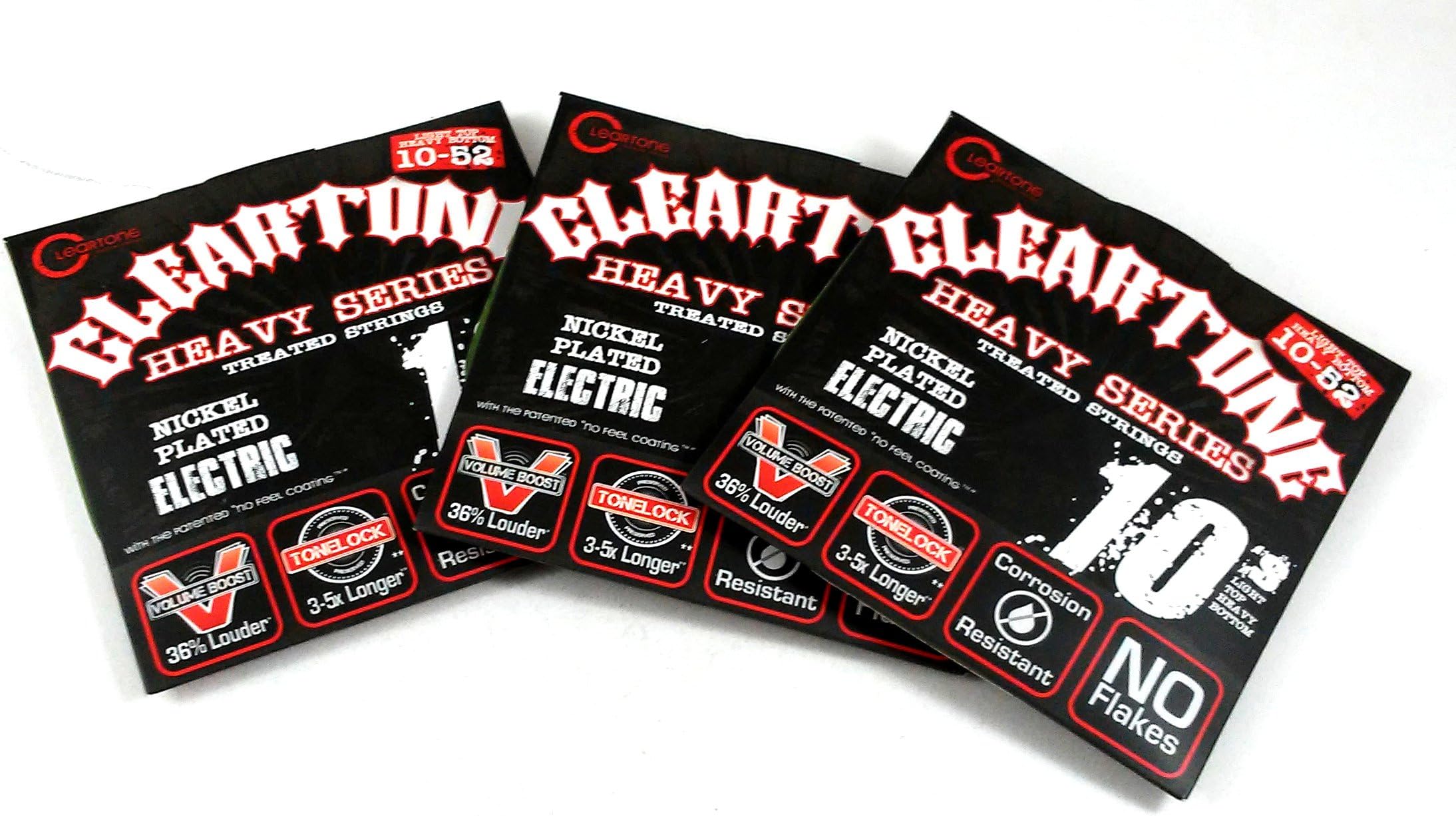 Cleartone Guitar Strings 3 Pack Electric Monster Light Top Heavy Bottom 10-52