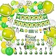 Tennis Party Decorations, Includes Tennis Happy Birthday Banner, Tennis Balloons, Cupcake Toppers for Men Women Kids Sports Theme Birthday Party Tennis Ball Party Supplies
