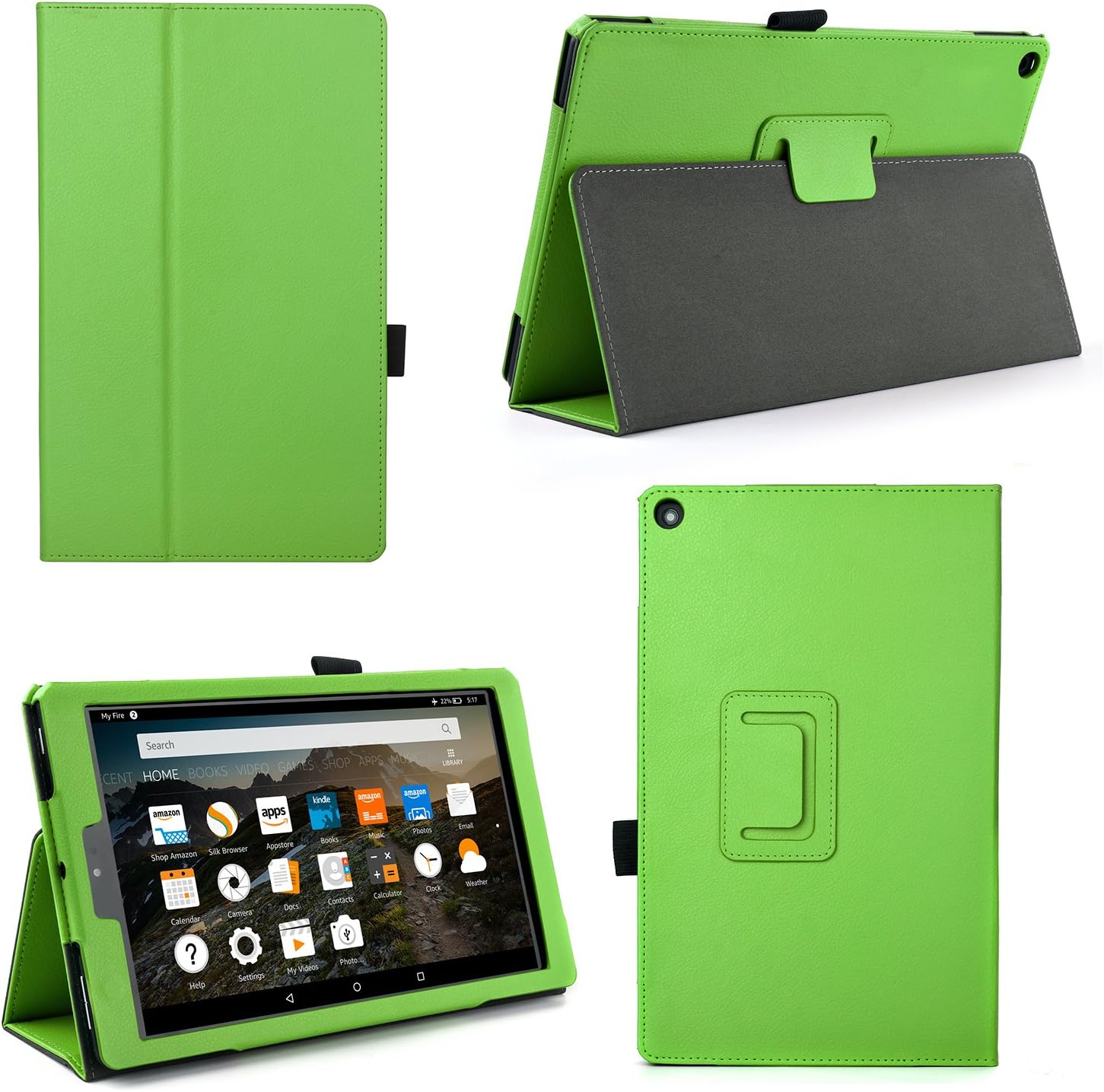 Case for All-New Fire HD 10 2017 - Premium Folio Case for All-New Fire HD 10 Tablet with Alexa 7th Generation (Fire HD 10 (7th Gen), Green)