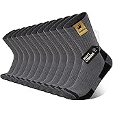 Heatuff Men's Cotton Cushion Crew Socks Athletic Running Moisture Wicking Thick Heavy Duty Work Boot Socks(6 Pairs)