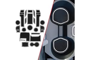 CupHolderHero fits Honda Civic Accessories 2013-2022 Premium Custom Interior Non Slip Anti Dust Cup Holder Inserts, Center Console Liner Mats, Door Pocket Liners 21 Pcs Set (White Trim)