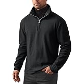 Herberton Men's Quarter Zip Pullover Soft Fleece-Lined Mock Neck Thermal Casual Long Sleeve Sweatshirt (S-2XL)