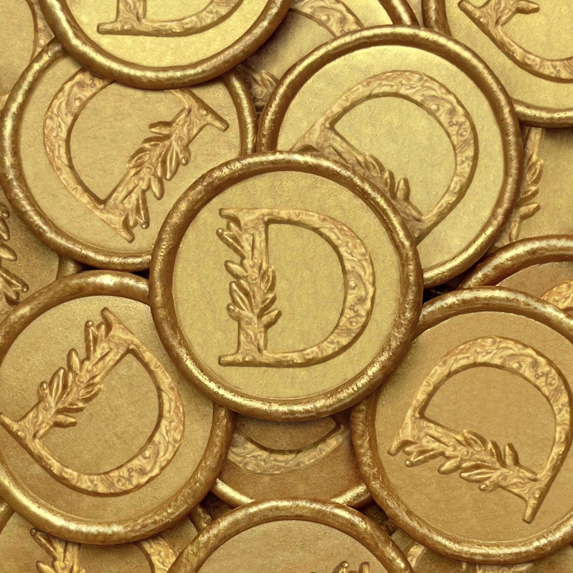25Pcs Gold Wax Seal Stickers Handmade Vintage