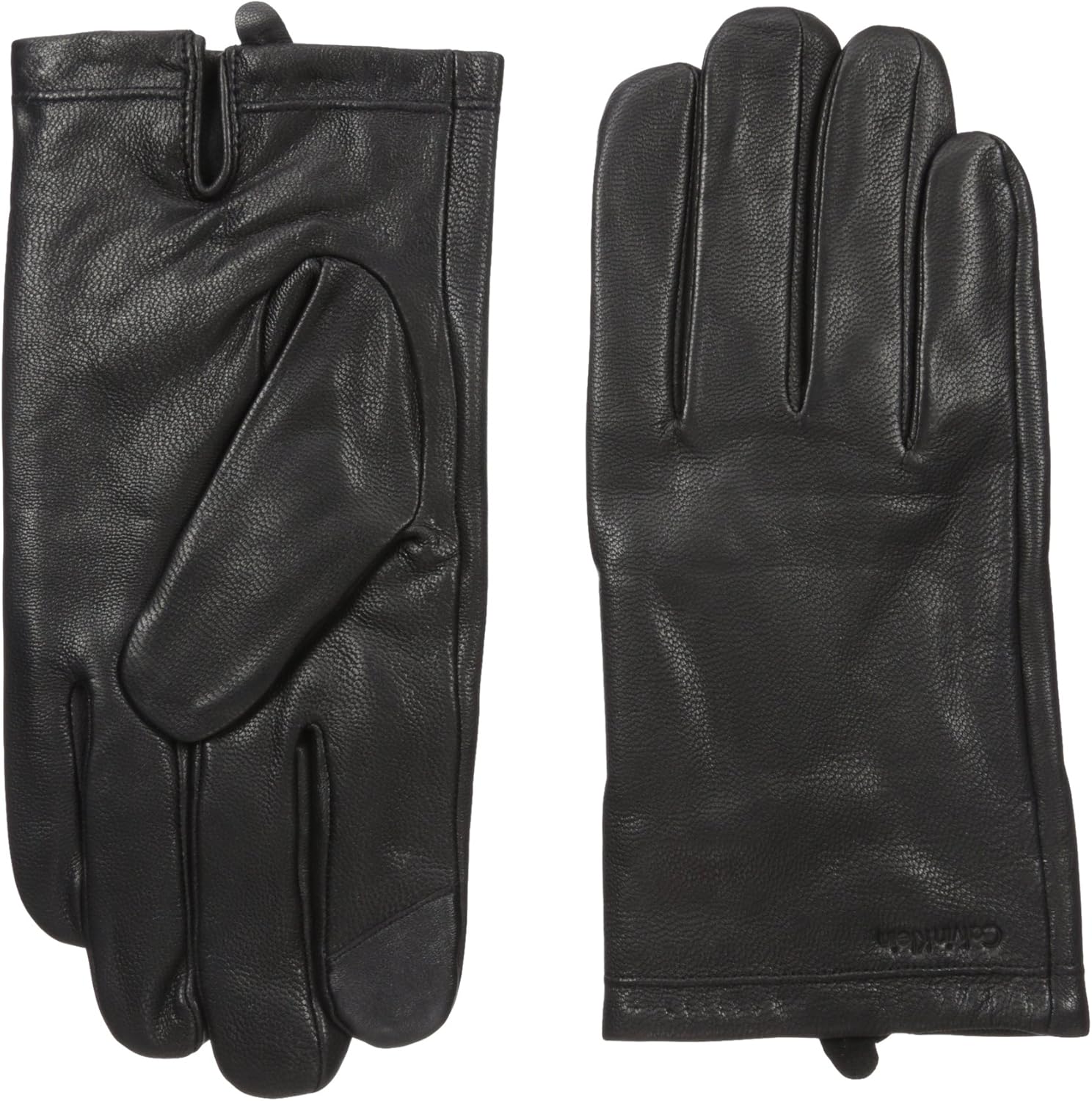 Calvin Klein Men's Basic Cuff Point Leather Glove with Touchscreen