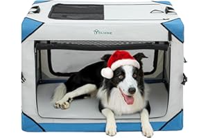 YITAHOME Collapsible Dog Crate, 4-Door Portable Travel Dog Crate with Durable Mesh Windows, Foldable Soft Dog Crate Kennel for Indoor & Outdoor(36" L x 25" W x 25" H)