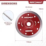 RDXMAX 115mm Diamond Cutting Disc Super Thin for Angle Grinder Porcelain view 3