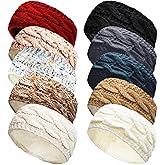 Skyebed 10 Pcs Winter Headbands Knitted Ear Warmers Cold Thick Warm Crochet Headband Elastic Soft Hair Accessories for Women Girls, 10 Colors