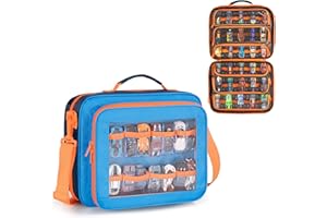 Toy Cars Carry Case Compatible with Hot Wheels Monster Trucks, Travel Truck Storage Compatible with Monster Jam Trucks up to 