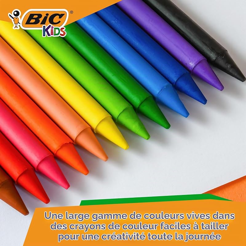 Kids Plastidecor Craies de Coloriage - Couleurs Assorties, Etui Carton de 24