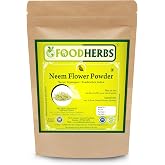 Foodherbs Neem Flower Powder | 200 GMS / 0.44 Lbs | Veppam Poo | Gut Support | Skin Care