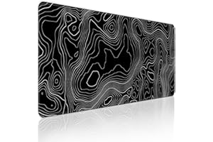 Bzu Topographic Contour Extended Big Mouse Pad Large,XL Gaming Mouse Pad Desk Pad,31.5x11.8inch Long Computer Keyboard Mouse Mat Mousepad with 3mm Non-Slip Base and Stitched Edge for Home Office Work