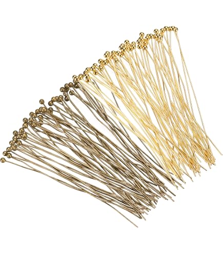 Flat Ball BENECREAT 220PCS 18K Real Gold Plated Ball Pins Mixed Size ...