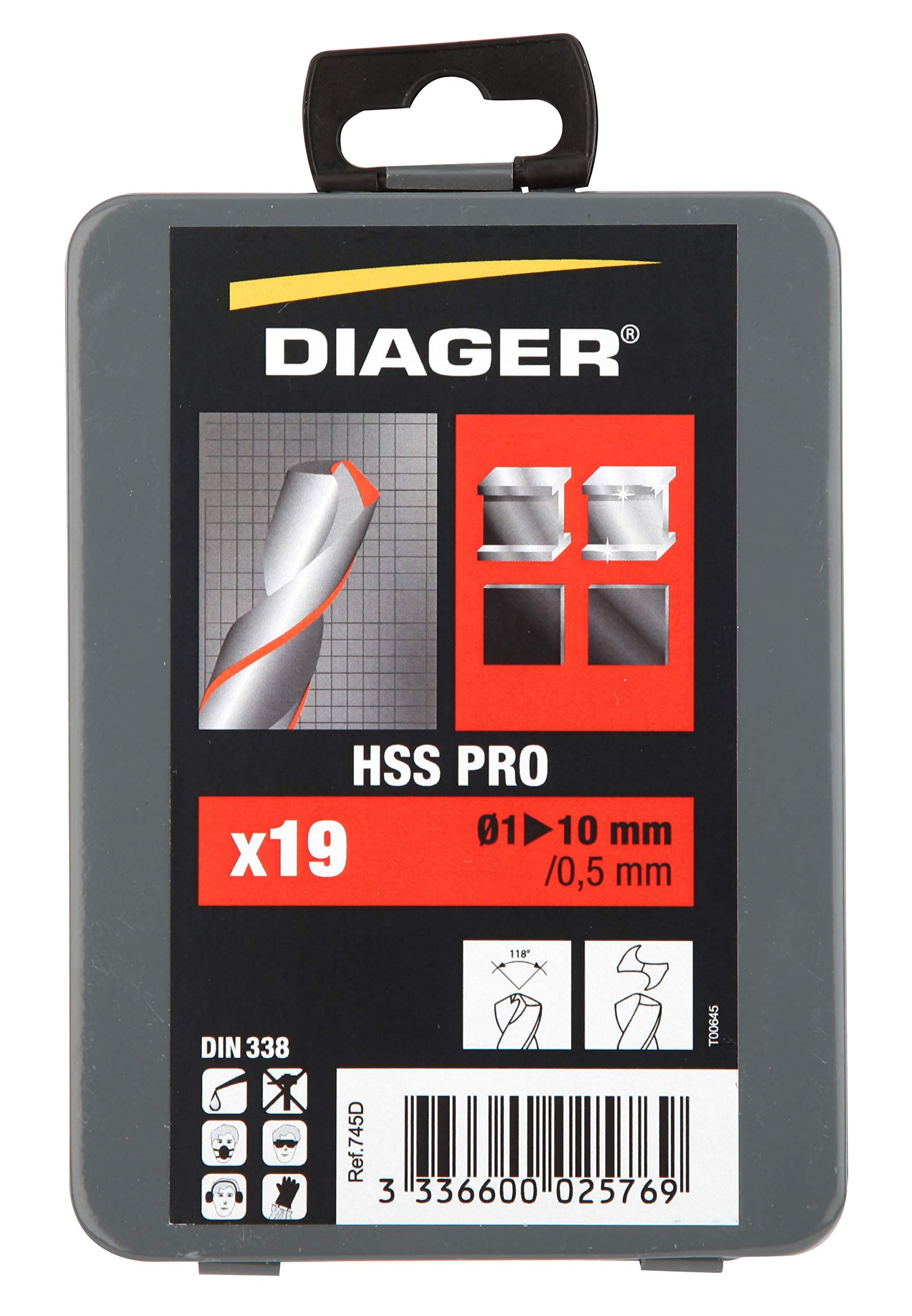 Diager 745d Set – 19 HSS Pro Drill Bits 1 – 10/0.5 mm