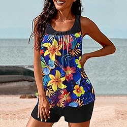 Tankini Swimsuits for Women Tummy Control Blouson