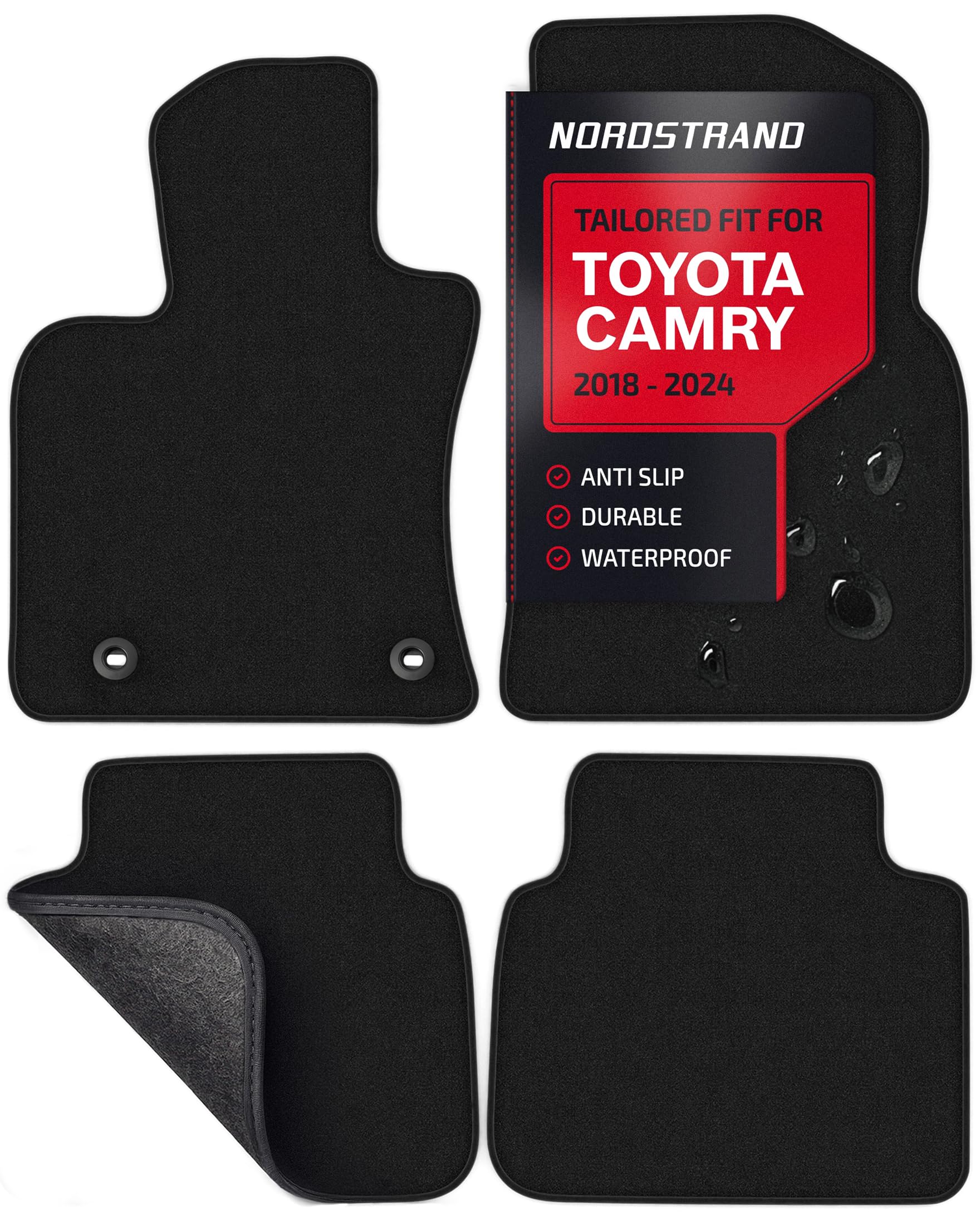 Photo 1 of **PARTIAL SET/ MISSING PIECES** Floor Mats for Toyota Camry 2018 2019 2020 2021 2022 2023 2024 - Custom 3D Fit - 1st and 2nd Row Set - Anti-Slip Backing - Premium Carpet Mat - All Weather Car Liner Floormats