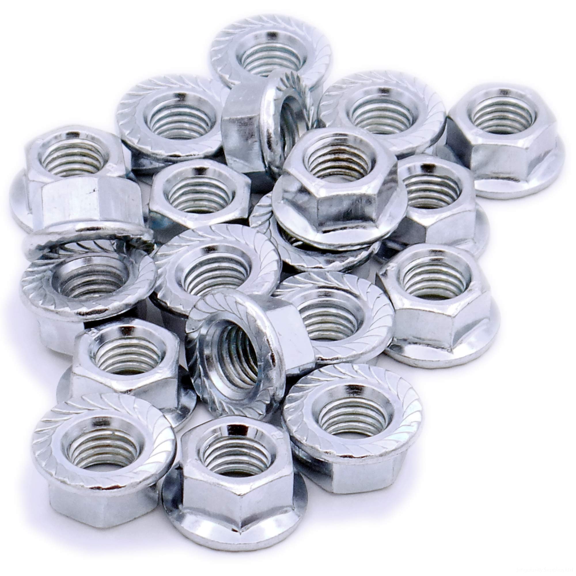 M5 (5mm) Serrated Flange Hex Nut - Stainless Steel (A2) (Pack of 20)