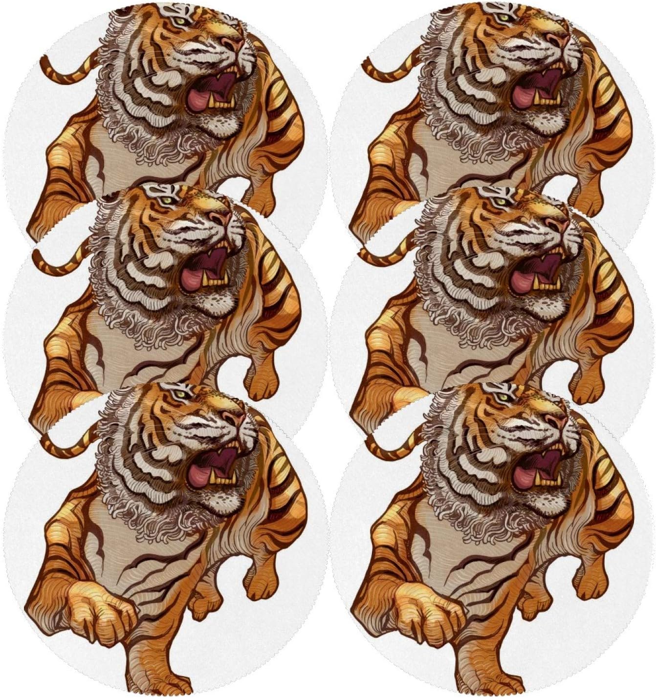 Amazon 虎 キン かっこいい ランチョンマット 円形 義務用 断熱 撥水 防汚 速乾 水洗いok 耐久性 子供 家庭用 シンプル 便利 お手入れ 便利 ６枚セット 30x30cm ランチョンマット オンライン通販