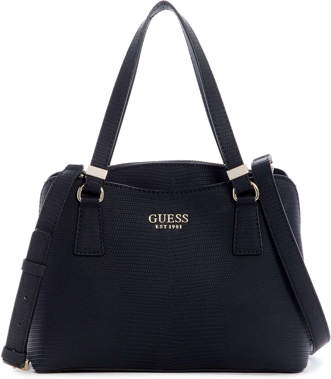GUESS womens Satchel, Satchel Shoulder Bag, Black, One Size US Amazon