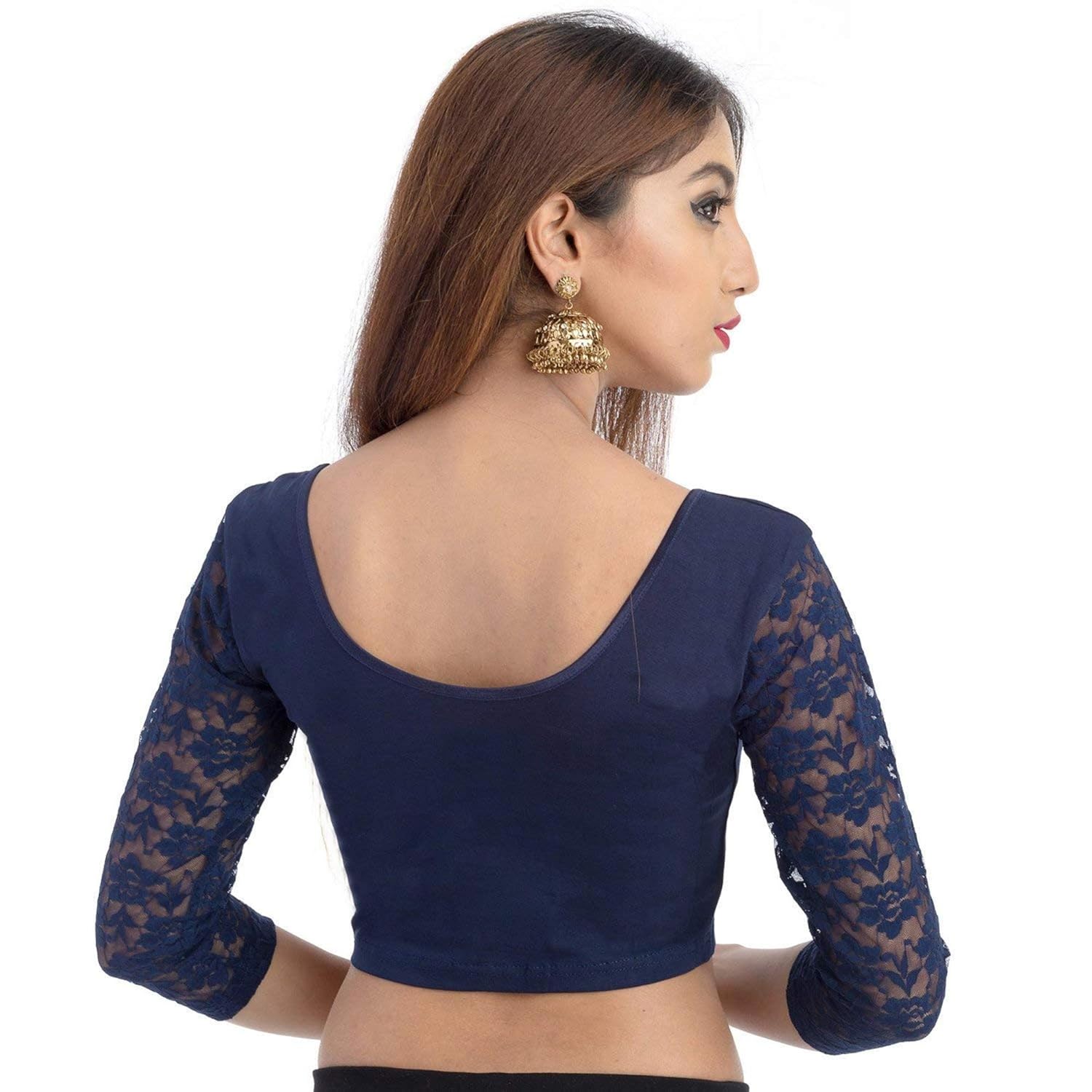 fressia fabrics women's stretchable readymade saree blouse pack of 3-107neavy_107red_107black