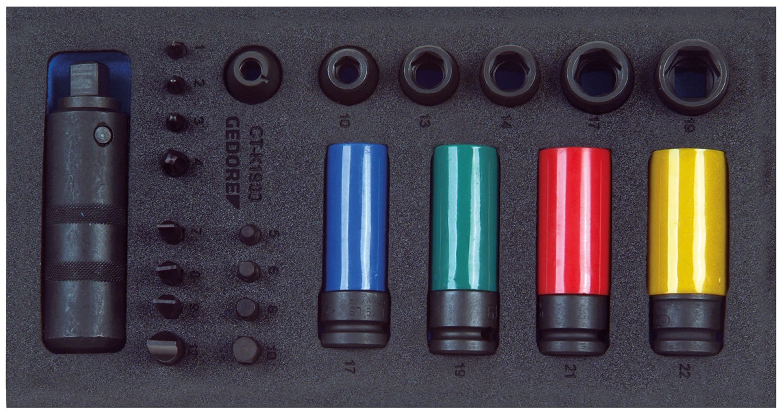 GEDORE 1500 CT1-K 1900 Screw Remover Assortment 1/2 Inch in Check Tool Module, Pack of 1