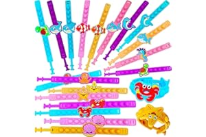 PSDFH 24 Packs Bulk Mini Ocean Bracelet mini pop for Classroom Students Party Favors