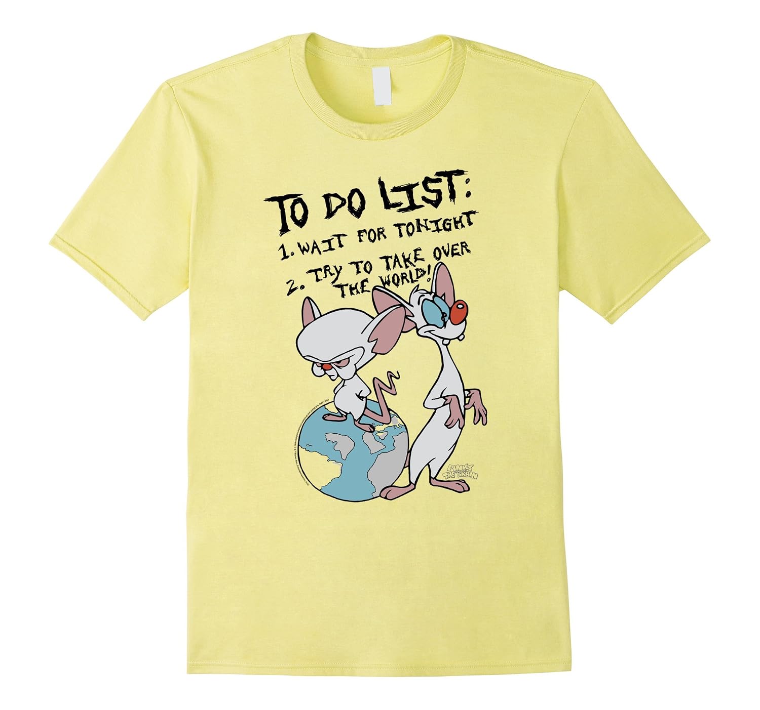 thumbnail image 2 of Pinky And The Brain Mens T-shirt - To Do List Take Over The World 2 of 11