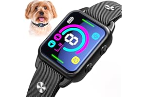 SLAYKAM Bark Collar for Small Medium Dogs, Humane No Shock Dog Bark Collar with 2 Vibrations Beep, Rechargeable Anti Barking Collar with 8 Adjustable Sensitivity, Smart Bark Collars for Dogs (Black)