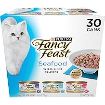 Purina Fancy Feast Grilled Wet Cat Food Seafood Collection in Wet Cat Food Variety Pack - (Pack of 30) 3 oz. Cans