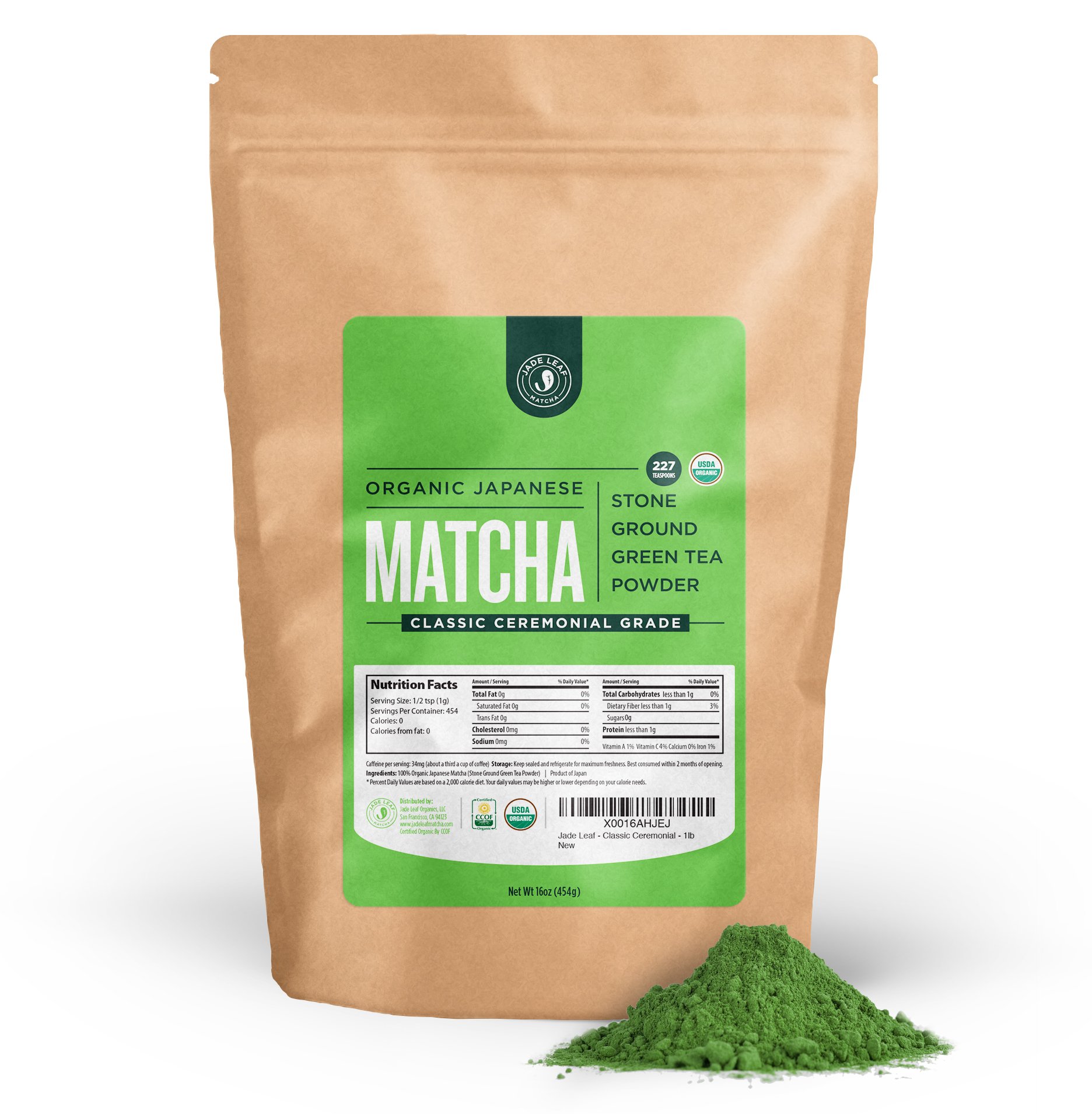 Jade Leaf Matcha Green Tea Powder USDA Organic Ceremonial Grade (For Sipping 853371006252 eBay