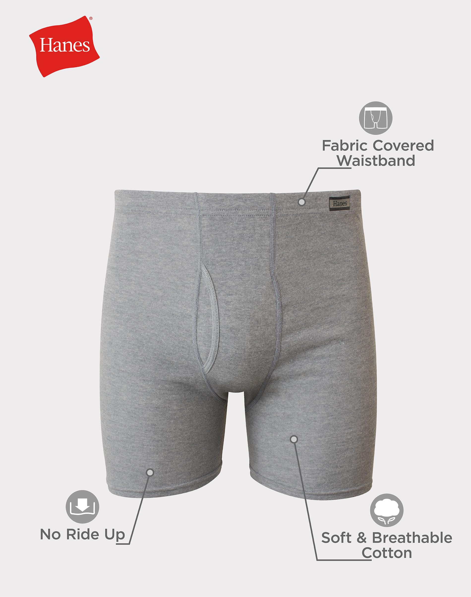 Hanes Men's Underwear Boxer Briefs Pack, Moisture-wicking Underwear for Men, Breathable, Cool & Breathable Cotton