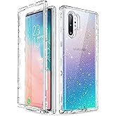 ULAK Galaxy Note 10 Plus 5G Case, Stylish Clear Glitter Sparkle Heavy Duty Shockproof Rugged Protection Case Soft TPU Protective Cover for Samsung Galaxy Note 10 Plus 5G (2019), Clear Glitter