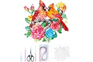 Uniquilling Quilling Kit, Paper Quilling Kits, 16 * 20-in Cardinal Paper Filigree Kits with Quilling Tools& Using Manual, DIY Quilling Artwork Modern Wall Art for Living Room