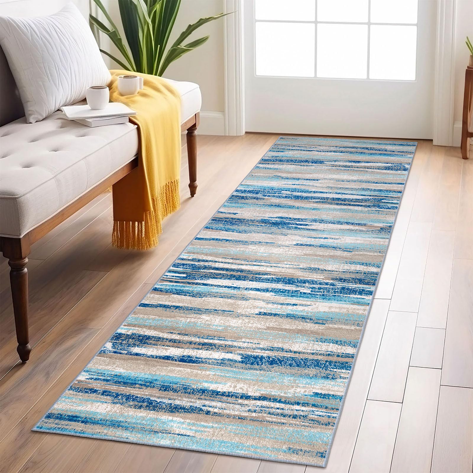 Photo 1 of ****SIMILAR ITEM***
Lansny Abstract Runner Rug 2x6, Blue Washable Hallway Runner Rug Non-Slip, Soft Printed Kitchen Runner, Thin Faux Wool Runners for Hallways, Modern Floor Carpet for Entryway Bedroom Hall Indoor