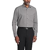 Van Heusen Men's Dress Shirt Regular Fit Ultra Wrinkle Free Flex Collar Stretch Check Black