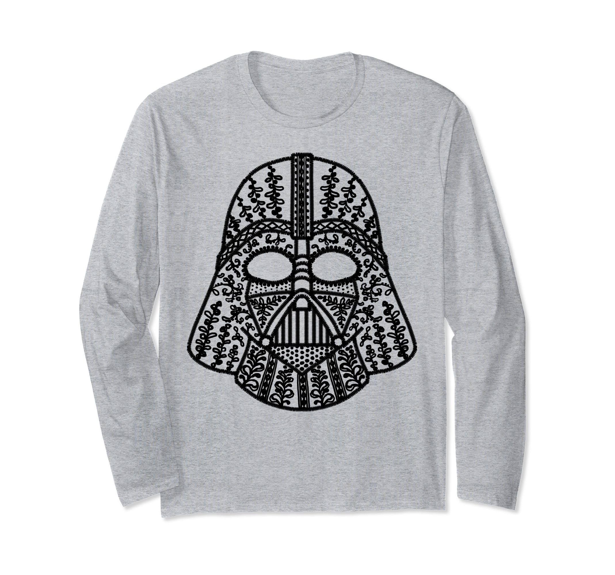Star Wars Vader Helmet Vine Plant Emblem Long Sleeve T-Shirt