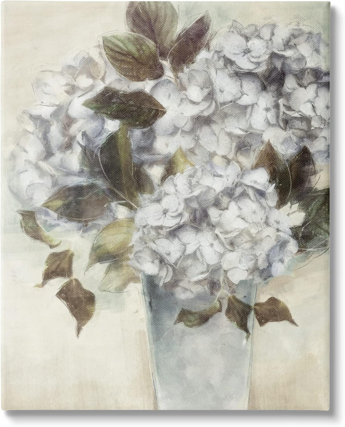 Paintings - Stupell Industries Traditional White Blossom Bouquet Vase Canvas Wall Art, Design by Nina Blue
