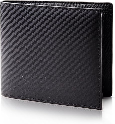 Amazon Brass Ring ブラスリング メンズ 財布 二つ折り 折りたたみ財布 人気 高級 カーボンレザー 小さい コンパクト カード 小銭入れ ブランド 革 ギフトbox入り Brass Ring日本正規代理店 黒 財布