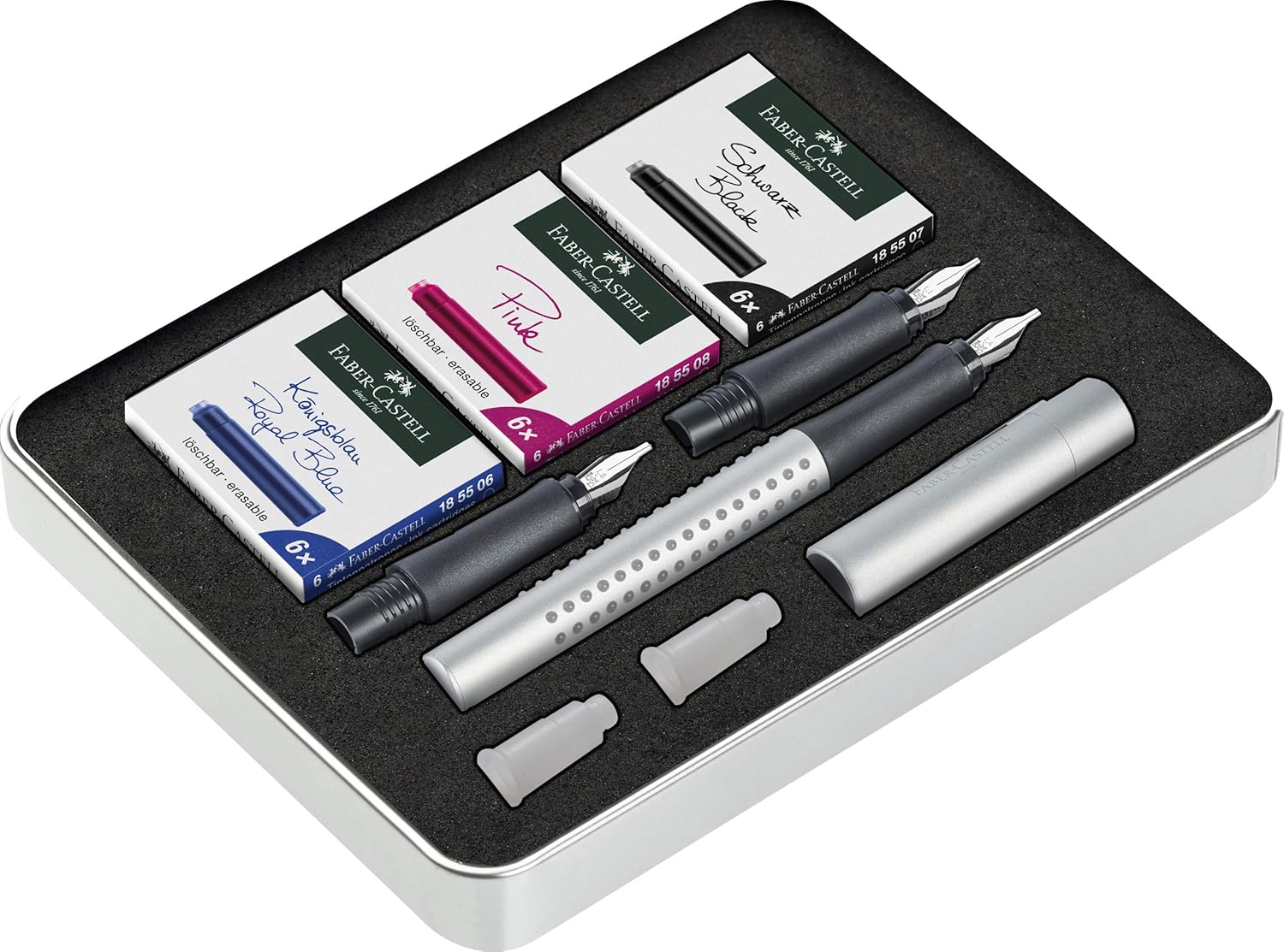Faber Castell Grip 2011 201629 Calligraphy Set Silver In Office Products