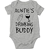 CBTwear Auntie's Drinking Buddy Baby Bodysuit Cute Girl Newborn Clothes Funny Infant Outfit Unisex