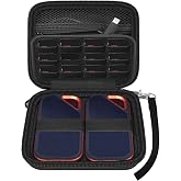 PAIYULE Dual SSD Case for 2 SanDisk Extreme Portable SSDs &amp; Extreme PRO | Elastic Straps Secure Two Drives, Mesh Pocket Organizes Cables, Carabiner Adds Portability, Black, Case Only