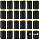 CHENGU 60 Packs Blank Can Cooler Sleeves Soda Neoprene Can Sleeve Drink Insulator Sleeve Collapsible for Parties, Events or Weddings(Black)