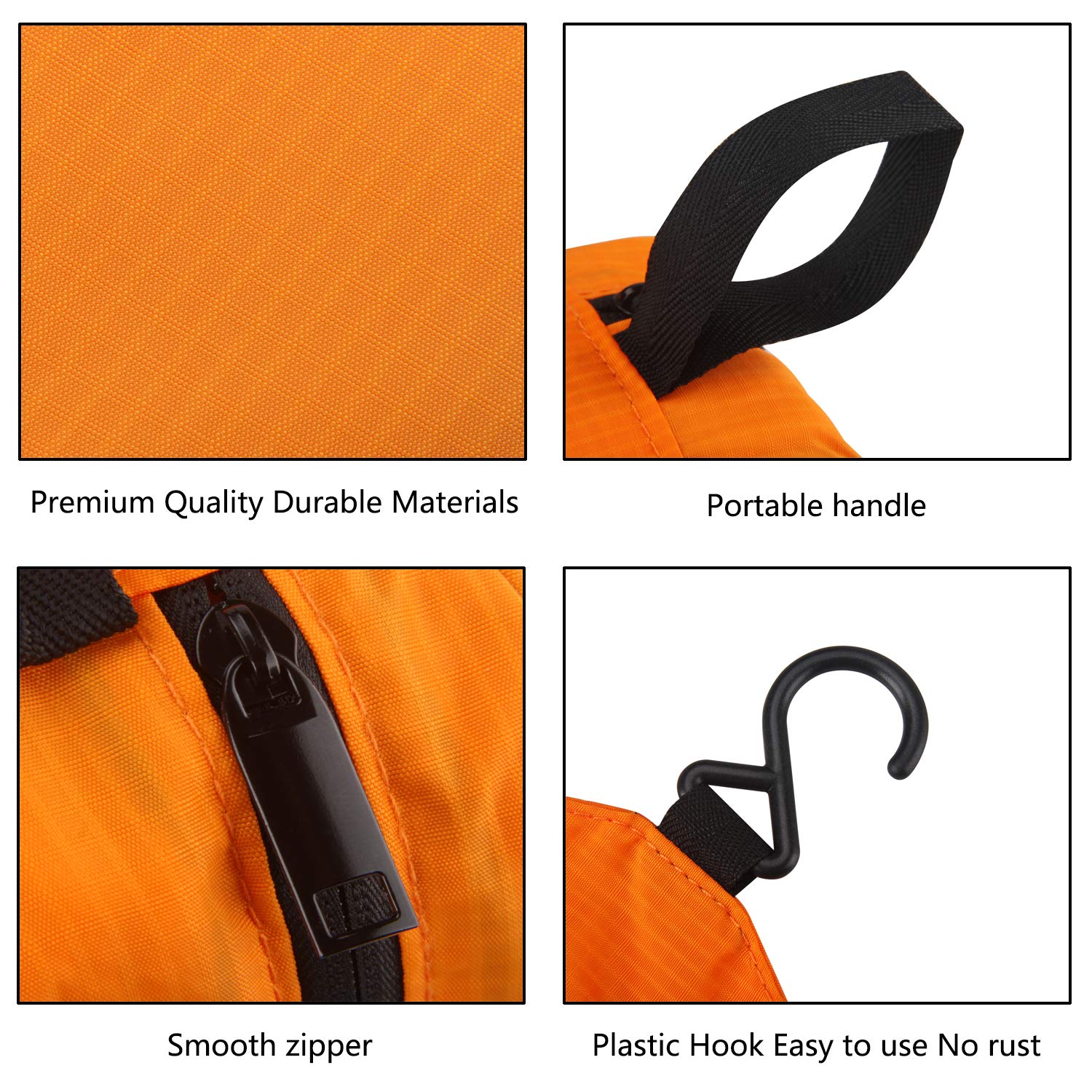 MONSTINA Travel Toiletry Bag Cosmetic Organizers with Hanging Hook Use in Hotel, Bathroom(Orange) : Beauty