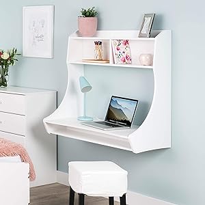 Prepac WEHW-0902-1 Compact Hanging Desk, White