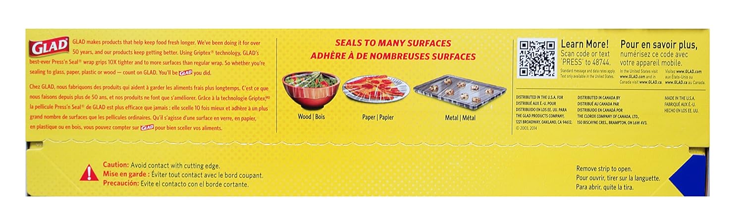 Amazon.com: 43.4m GLAD press and seal length width 30cm x (1 ...