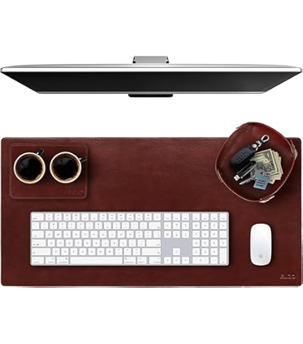 Amazon.com: Dacasso Bonded Set Luxury Leather Desk Pad & Desk