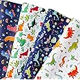Titiweet Dinosaur Wrapping Paper for Boys Girls Kids - Dinosaur Gift Wrap, 12 Sheets Dino Wrapping Paper for Christmas Birthday Holiday, 20 x 28 Inches Per Sheet