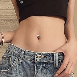 FIASASO 2Pcs 14G Simple Clicker Belly Button Ring