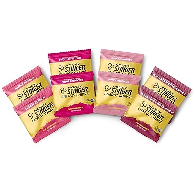Hunaja Stinger-orgaaniset energiakeittimet - Variety-pakkaus tarralla - 8 Count - Chewy-kumienergian l&auml;hde mihin tahansa toimintaan - vaaleanpunainen limonadi, hedelm&auml;smoothie, granaattiomena-intohimo- ja kirsikkakukka