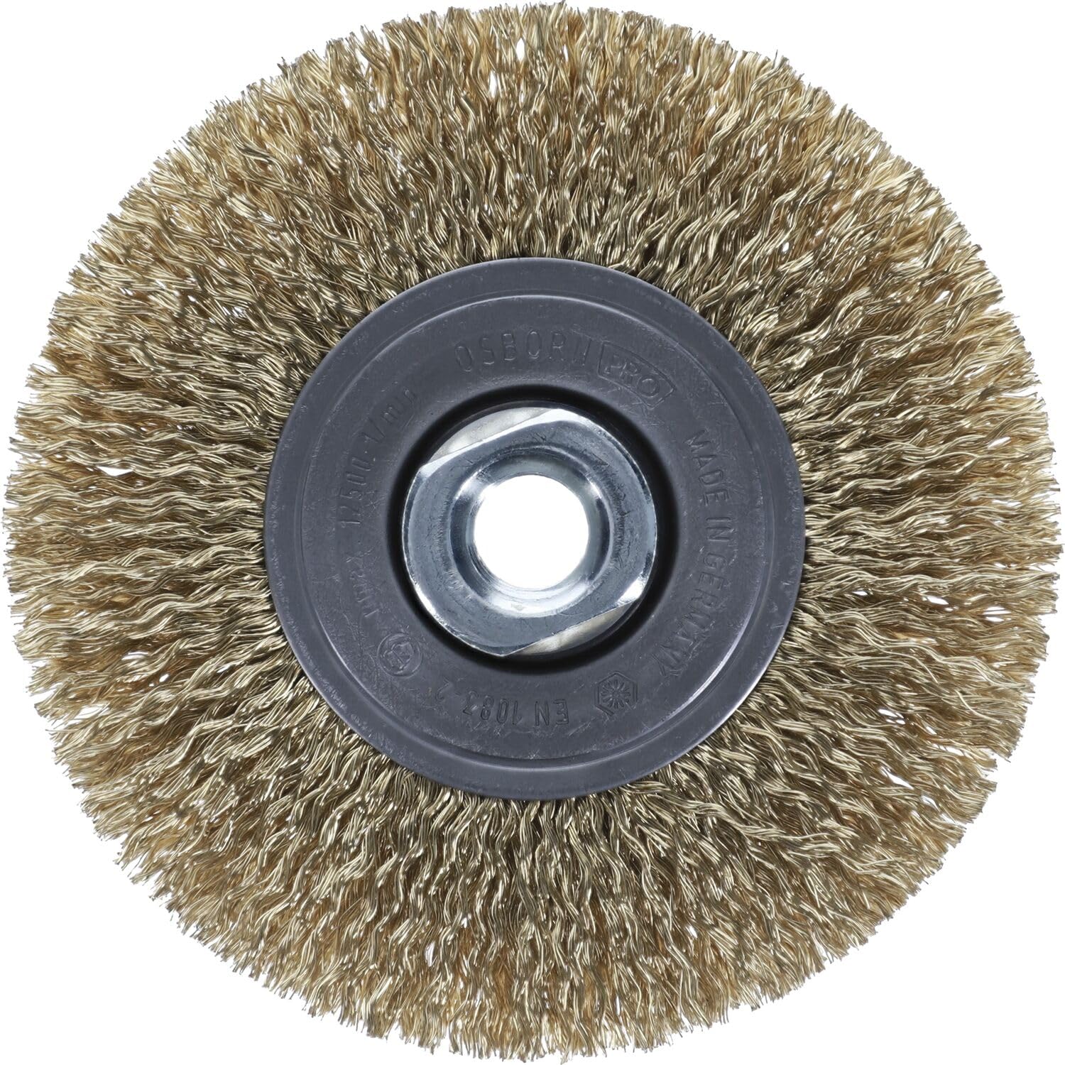 Osborn 2812522051 - Cepillo latonado acero circular alambre ondulado con tuerca M14 y filamento de Ø 0.30 mm (115x12) AR2812522051