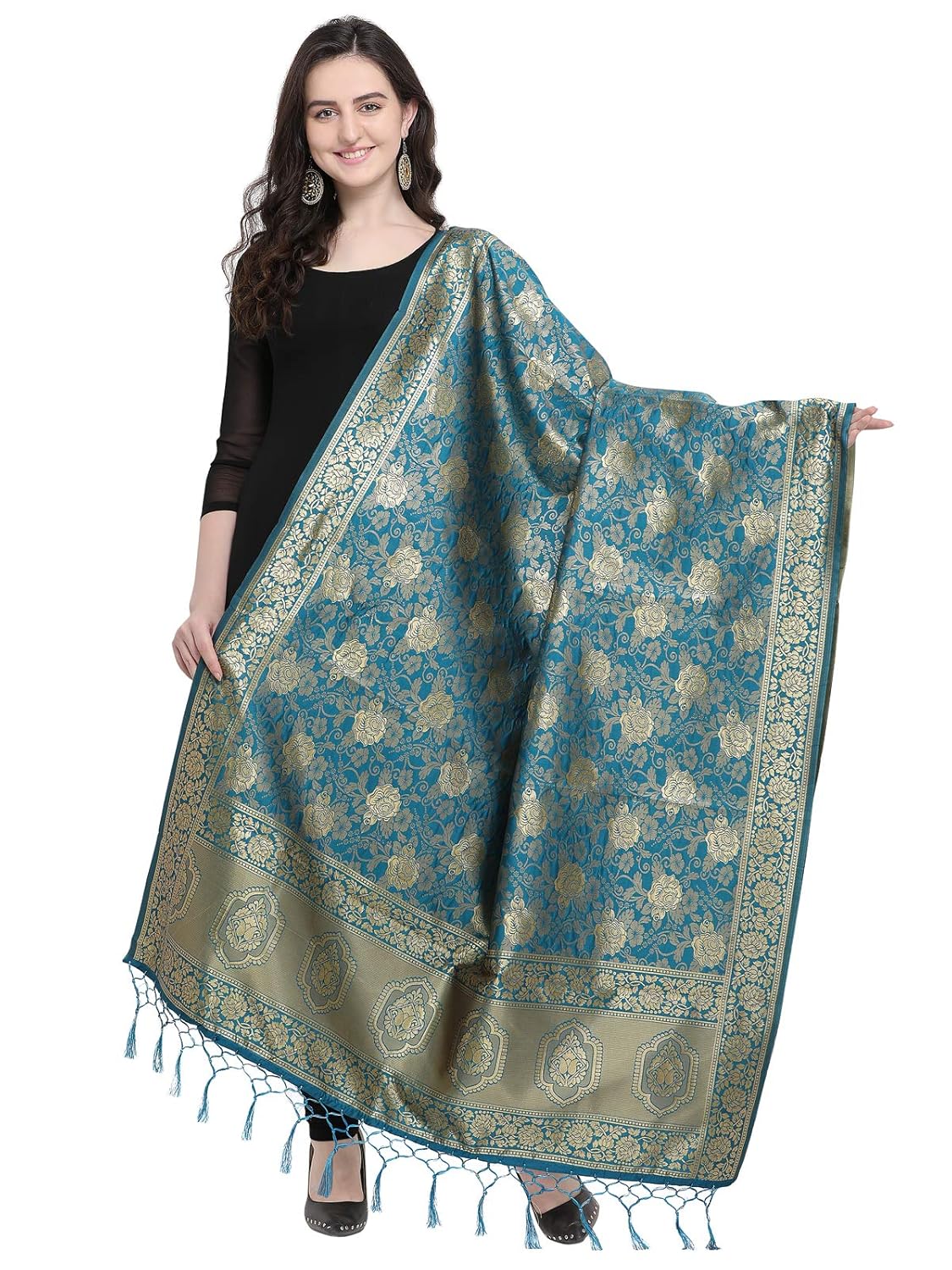 kanchnar women's silk banarasi dupatta
